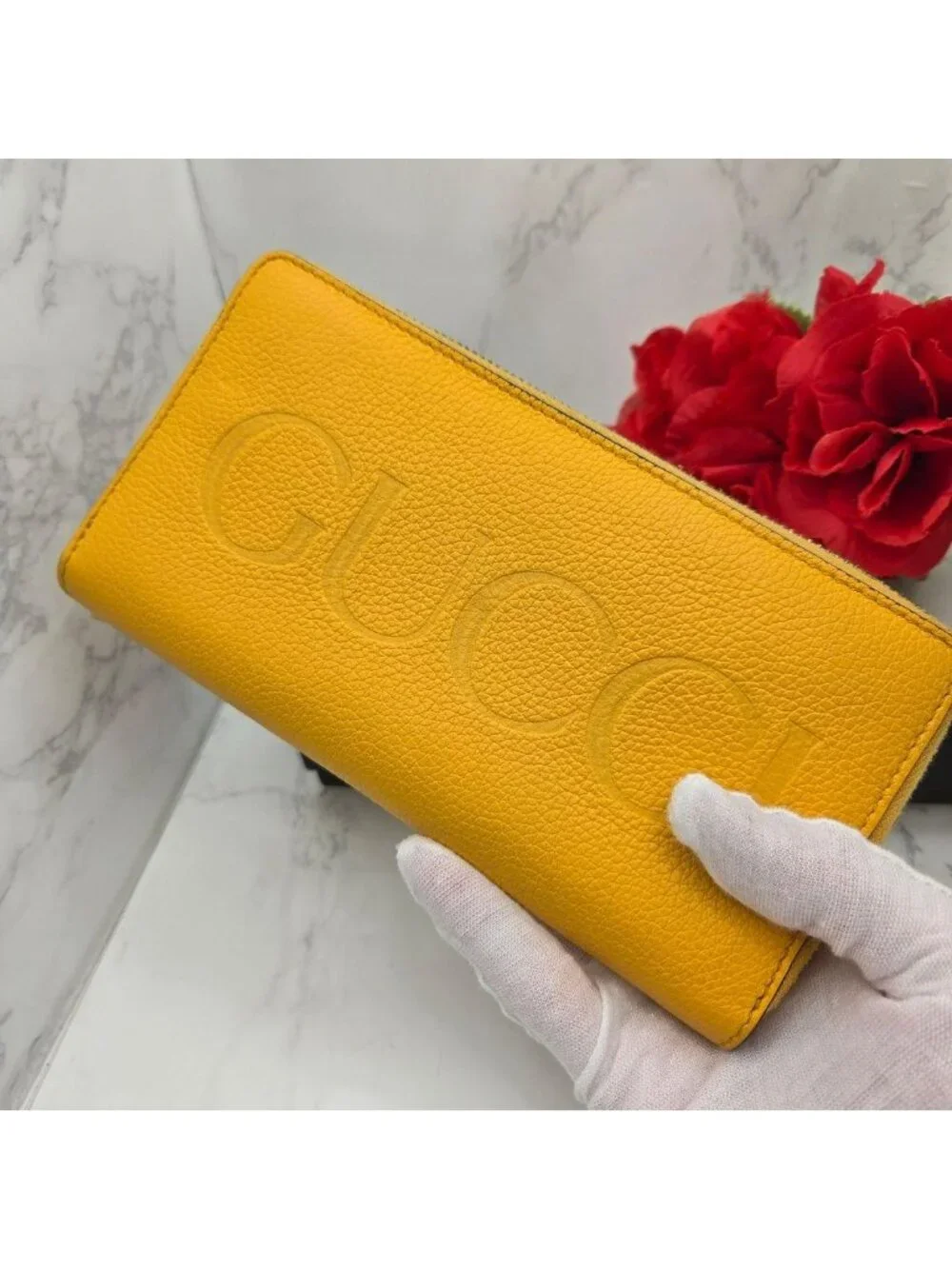 ★SOLD★ Gucci Logo Wallet Yellow Leather - Picture 3 of 14